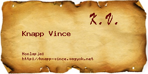 Knapp Vince névjegykártya